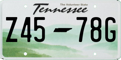 TN license plate Z4578G