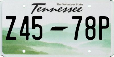 TN license plate Z4578P