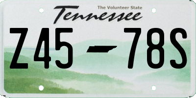 TN license plate Z4578S