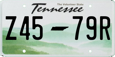 TN license plate Z4579R