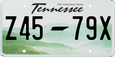 TN license plate Z4579X