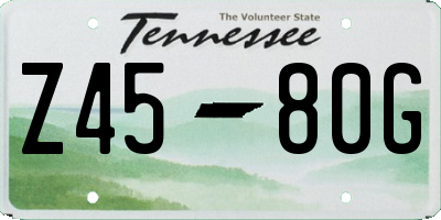 TN license plate Z4580G