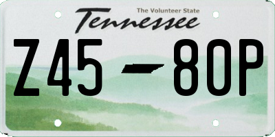 TN license plate Z4580P