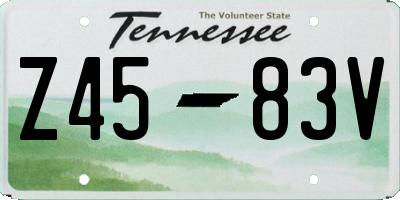 TN license plate Z4583V