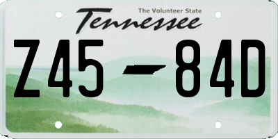 TN license plate Z4584D