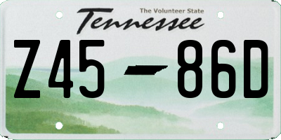 TN license plate Z4586D