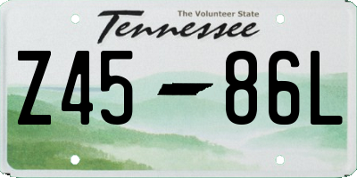 TN license plate Z4586L