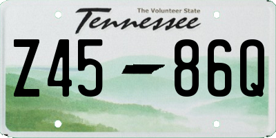 TN license plate Z4586Q