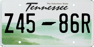 TN license plate Z4586R