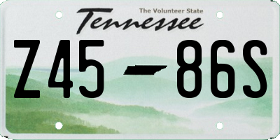 TN license plate Z4586S