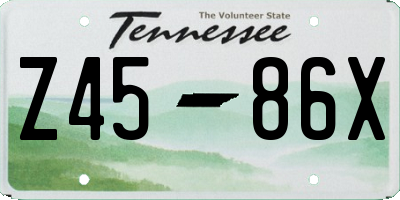 TN license plate Z4586X