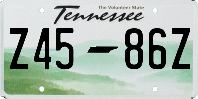 TN license plate Z4586Z