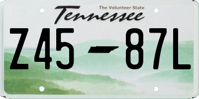 TN license plate Z4587L