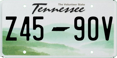 TN license plate Z4590V