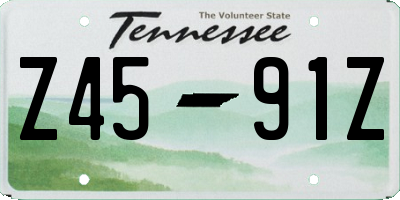 TN license plate Z4591Z