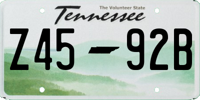 TN license plate Z4592B