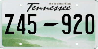 TN license plate Z4592O