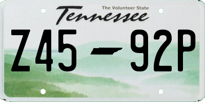 TN license plate Z4592P