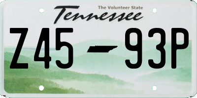TN license plate Z4593P