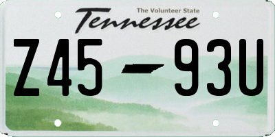 TN license plate Z4593U