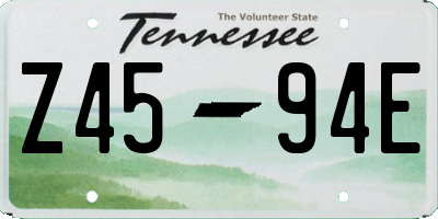 TN license plate Z4594E