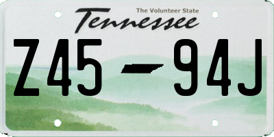 TN license plate Z4594J