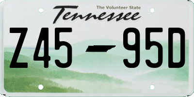 TN license plate Z4595D