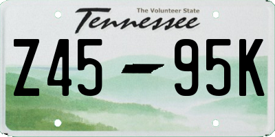 TN license plate Z4595K