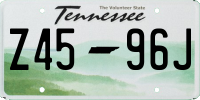 TN license plate Z4596J