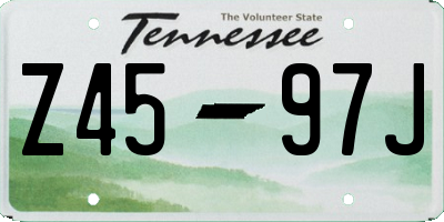 TN license plate Z4597J