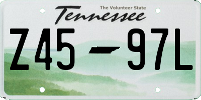 TN license plate Z4597L
