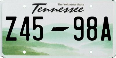 TN license plate Z4598A