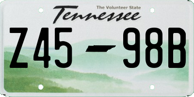 TN license plate Z4598B