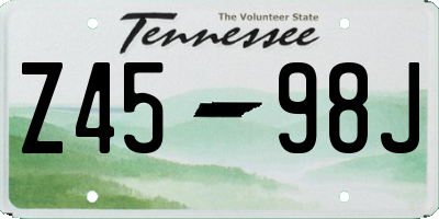 TN license plate Z4598J