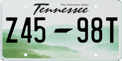 TN license plate Z4598T
