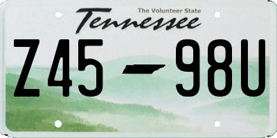 TN license plate Z4598U