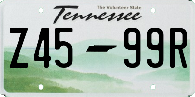 TN license plate Z4599R