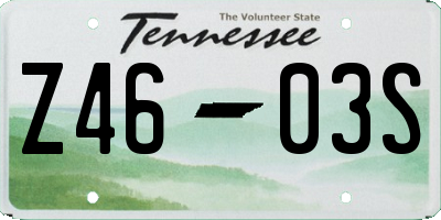 TN license plate Z4603S