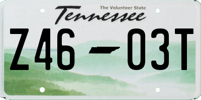 TN license plate Z4603T
