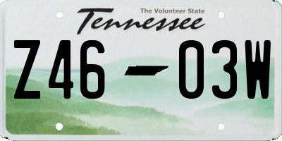 TN license plate Z4603W