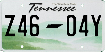 TN license plate Z4604Y