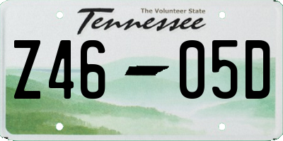 TN license plate Z4605D