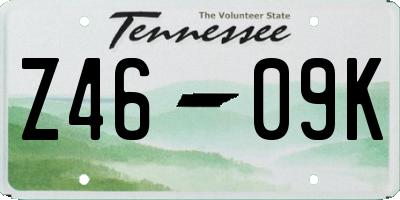 TN license plate Z4609K