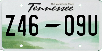 TN license plate Z4609U