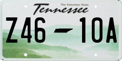 TN license plate Z4610A