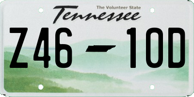 TN license plate Z4610D