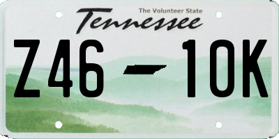 TN license plate Z4610K