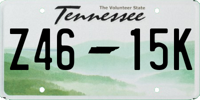 TN license plate Z4615K
