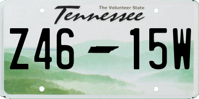 TN license plate Z4615W