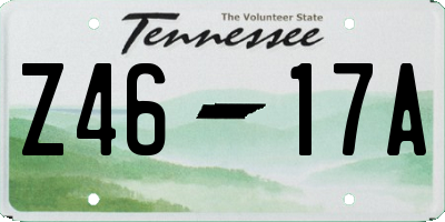 TN license plate Z4617A